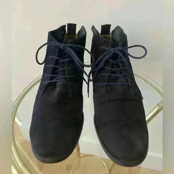 PAUL GREEN Navy Suede Lace Up Boots - Picture 5 of 12